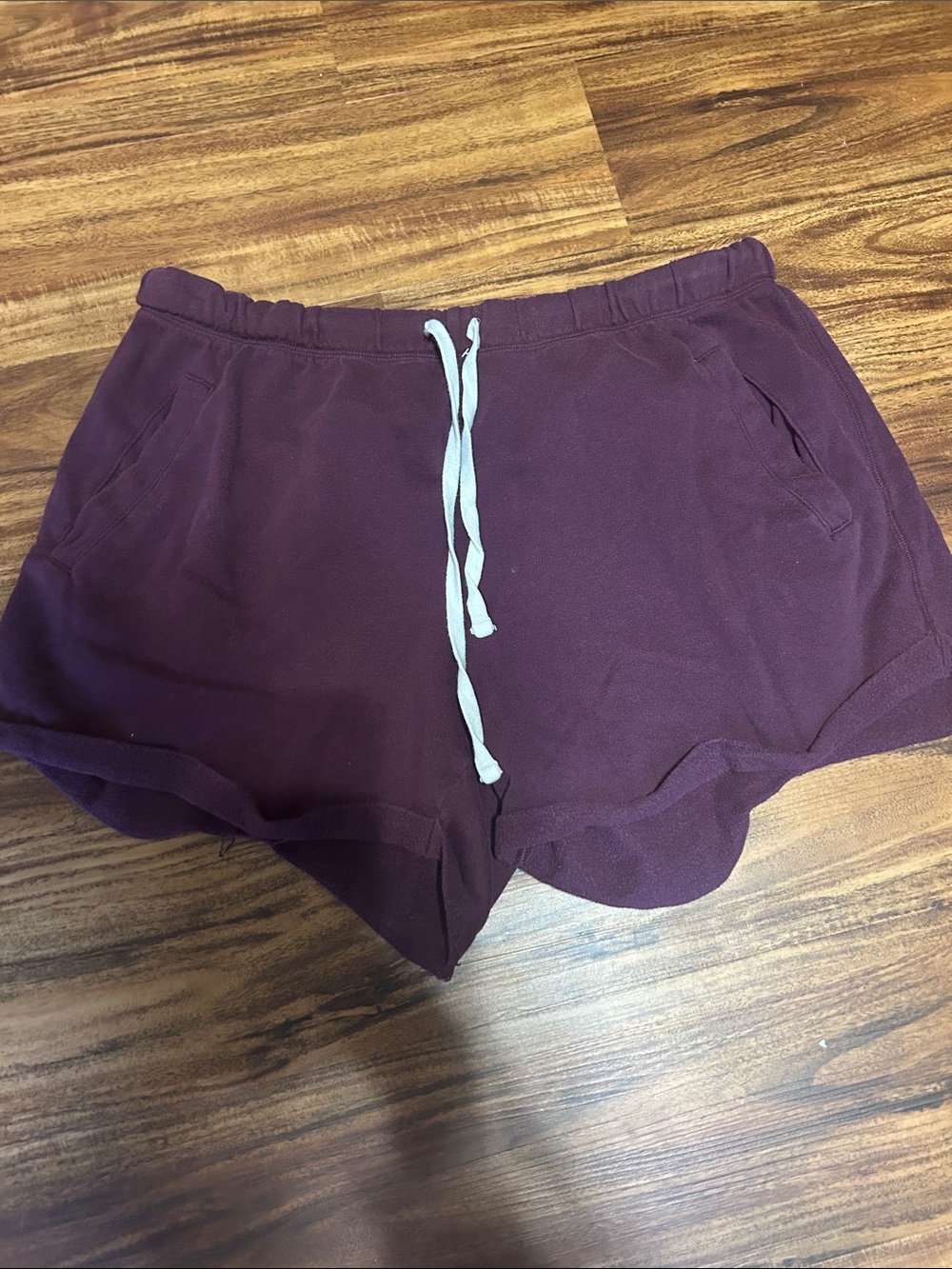 PINK Victoria's Secret Plum Athletic Shorts with White Drawstring